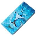 Étui Portefeuille Samsung Galaxy A03s - Série Wonder - Papillon Bleu