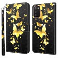 Étui Portefeuille Samsung Galaxy A03s - Série Wonder - Papillon Doré