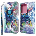 Étui Portefeuille Samsung Galaxy S21 Ultra 5G - Série Wonder - Chouette