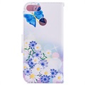 Étui Portefeuille Huawei P Smart Série Wonder - Papillon Bleu