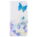 Étui Portefeuille Huawei P30 Lite - Série Wonder - Papillon Bleu