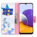Étui Portefeuille Samsung Galaxy A22 5G, Galaxy F42 5G Série Wonder - Papillon Bleu