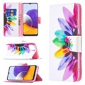 Étui Portefeuille Samsung Galaxy A22 5G, Galaxy F42 5G Série Wonder - Fleur
