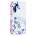 Étui Portefeuille pour Samsung Galaxy S22 5G - Série Wonder - Papillon Bleu
