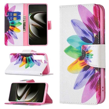 Étui Portefeuille pour Samsung Galaxy S22 5G - Série Wonder - Fleur