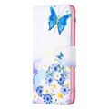 Étui Portefeuille iPhone 14 Pro - Série Wonder - Papillon Bleu