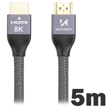 Câble Wozinsky HDMI 2.1 8K 60Hz / 4K 120Hz / 2K 144Hz - 5m - Gris