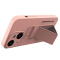 Coque iPhone 13 Mini en Silicone Wozinsky Kickstand - Rose