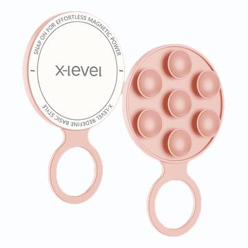 Support de téléphone à ventouse en silicone MagSafe X-Level - Rose