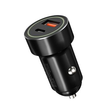 Chargeur rapide pour voiture XO CC32 20W - PD3.0 USB-C, QC3.0 USB-A - Noir