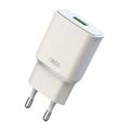 XO L92D Chargeur rapide de voyage double USB - 18W, QC 3.0 - Blanc