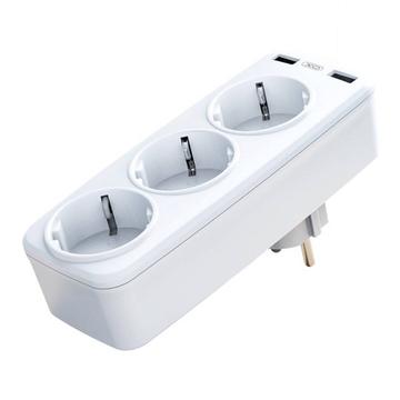 Prise d\'alimentation multifonction XO WL08 - 3x AC, 2x USB-A - Blanc