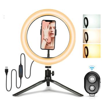 Anneau lumineux XXL avec trépied, télécommande et support mobile
