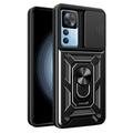 Coque Hybride Xiaomi 12T Pro à Anneau Rotatif avec Protection pour Appareil Photo - Noire