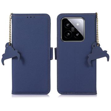 Étui Portefeuille Xiaomi 14 Pro en Cuir avec RFID - Bleu