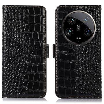 Étui Portefeuille Xiaomi 14 Ultra en Cuir avec RFID - Série Crocodile