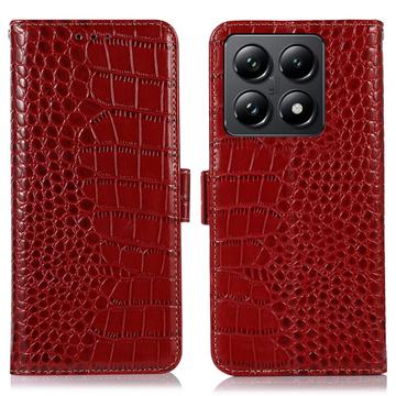 Étui Portefeuille Xiaomi 14T Pro en Cuir avec RFID - Série Crocodile