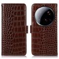 Étui Portefeuille Xiaomi 15 Ultra en Cuir avec RFID - Série Crocodile