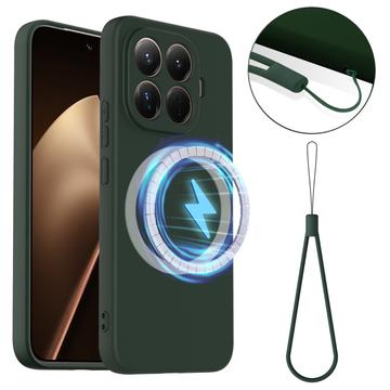 Coque Xiaomi 15T Pro en Silicone Liquide - Compatible MagSafe - Vert Foncé