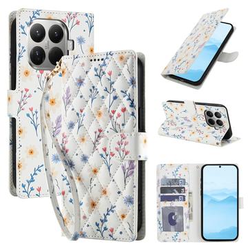 Étui portefeuille Xiaomi 15T Pro à motif floral rhombique