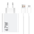 Xiaomi Chargeur de voyage 67W avec câble USB-C 6A MDY-14-EW - Vrac - Blanc