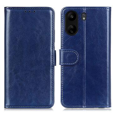 Étui Portefeuille Xiaomi Poco C65/Redmi 13C avec Fermeture Magnétique - Bleu