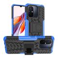 Coque Hybride Xiaomi Redmi 12C, Poco C55 Antidérapante avec Béquille - Bleue / Noire