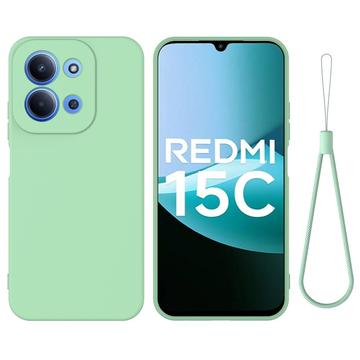 Coque Xiaomi Redmi 15C en silicone liquide avec dragonne