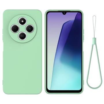 Coque Xiaomi Redmi A3 Pro en silicone liquide avec dragonne - Verte
