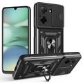 Coque Hybride Xiaomi Redmi A5 4G/Poco C71 à Anneau Rotatif avec Protection pour Appareil Photo - Noire
