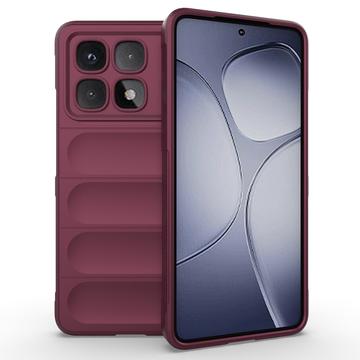 Coque Xiaomi Redmi K70 Ultra en TPU - Série Rugged - Vin Rouge