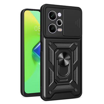 Coque Hybride Xiaomi Redmi Note 12 Pro à Anneau Rotatif avec Protection pour Appareil Photo - Noire