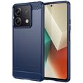 Coque Xiaomi Redmi Note 13 en TPU Brossé - Fibre de Carbone - Bleue