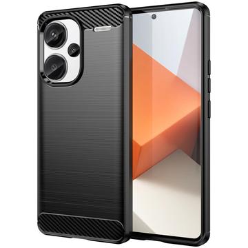 Coque Xiaomi Redmi Note 13 Pro+ en TPU Brossé - Fibre de Carbone