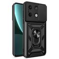 Coque Hybride Xiaomi Redmi Note 13 à Anneau Rotatif avec Protection pour Appareil Photo - Noire