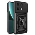 Coque Hybride Xiaomi Redmi Note 13 à Anneau Rotatif avec Protection pour Appareil Photo - Noire