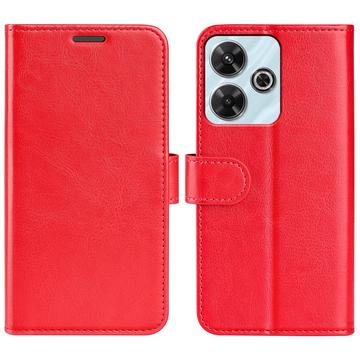 Étui Portefeuille Xiaomi Redmi Note 13R/Poco M6 4G/Redmi 13 5G avec Fermeture Magnétique - Rouge