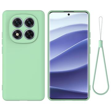 Coque Xiaomi Redmi Note 14 Pro 5G/Poco X7 en silicone liquide avec dragonne - Verte