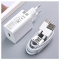 Chargeur USB Xiaomi & Câble USB-C MDY-11-EP - 3A, 22.5W - Blanc