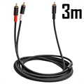 Y Splitter RCA Audio Cable with Gold-plated Connectors - 3m