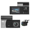 Y08 4K Triple-Lens Dash Cam avec G-Sensor, WiFi