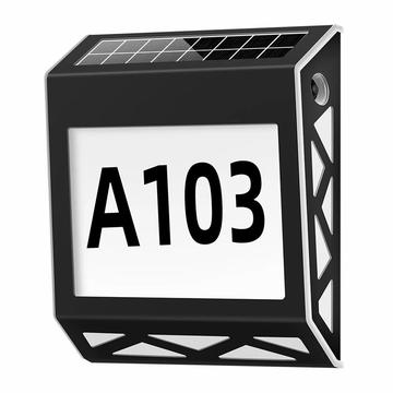 YH1101 Numéro de maison solaire en acier inoxydable - Noir