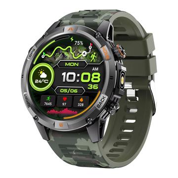 YK15 Montre intelligente d\'extérieur étanche IP68 avec appel Bluetooth - Camouflage vert