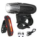 YOUOKLIGHT YK1528 Kit d'éclairage étanche pour vélo LED Super Lumineux Phare avant + Feu arrière USB Rechargeable