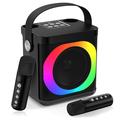 YS307 Home Karaoke Bluetooth Speaker RGB Light Loudspeaker avec 2 microphones