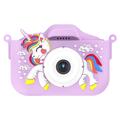 Appareil photo pour enfants Licorne avec carte mémoire 32GB et lecteur de carte - Violet