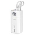 Yesido YP86 20000mAh Power Bank avec câbles USB-C et Lightning intégrés - 22.5W - Blanc