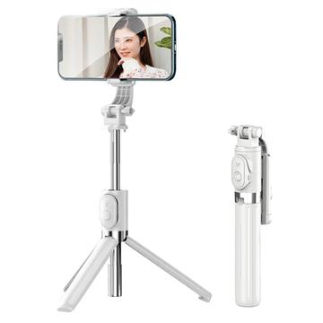 Z8 Bluetooth Perche à selfie avec trépied avec télécommande amovible - Blanc