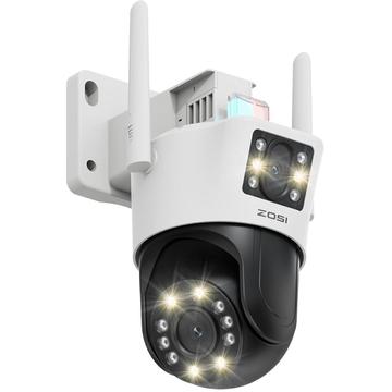 ZOSI C298SE Caméra 6MP à double objectif avec suivi AI, vision nocturne couleur et audio bidirectionnel