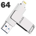 Clé USB iDiskk OTG - USB Type-A/Lightning - 64Go